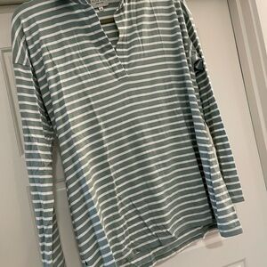 Alice Walk Striped Long Sleeve Collared Shirt